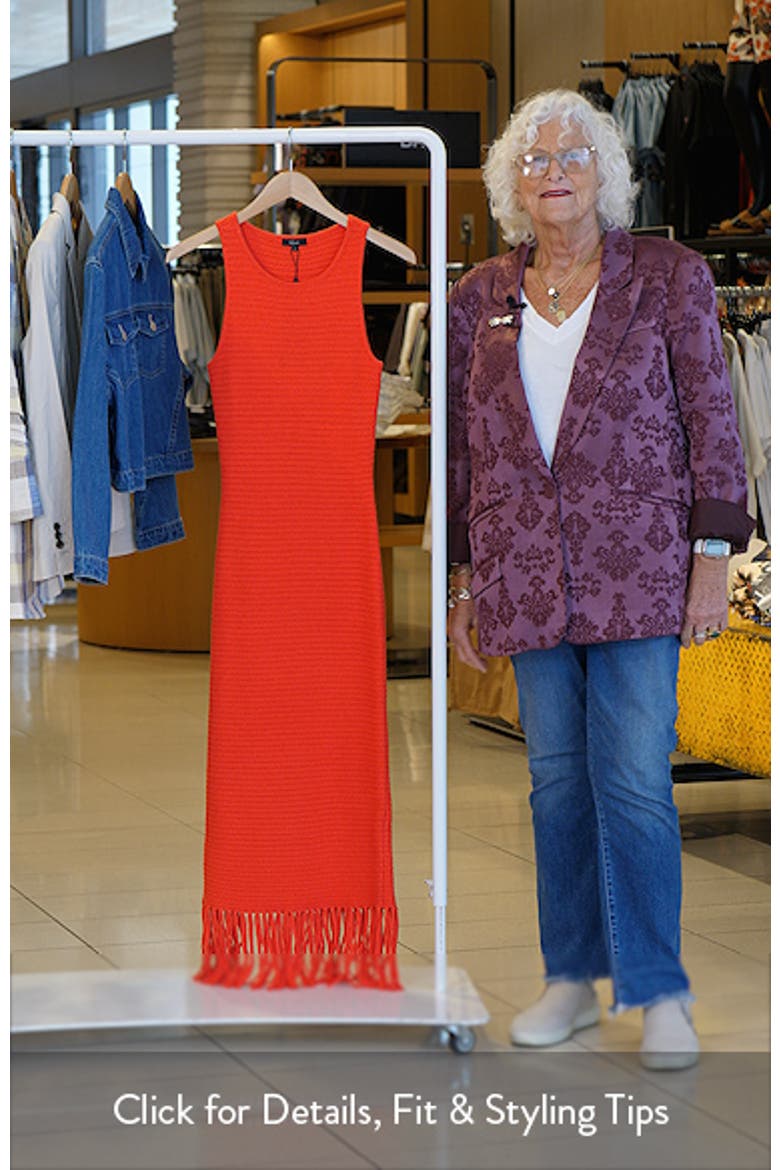 Nia Fringe Hem Sleeveless Cotton Blend Sweater Midi Dress video