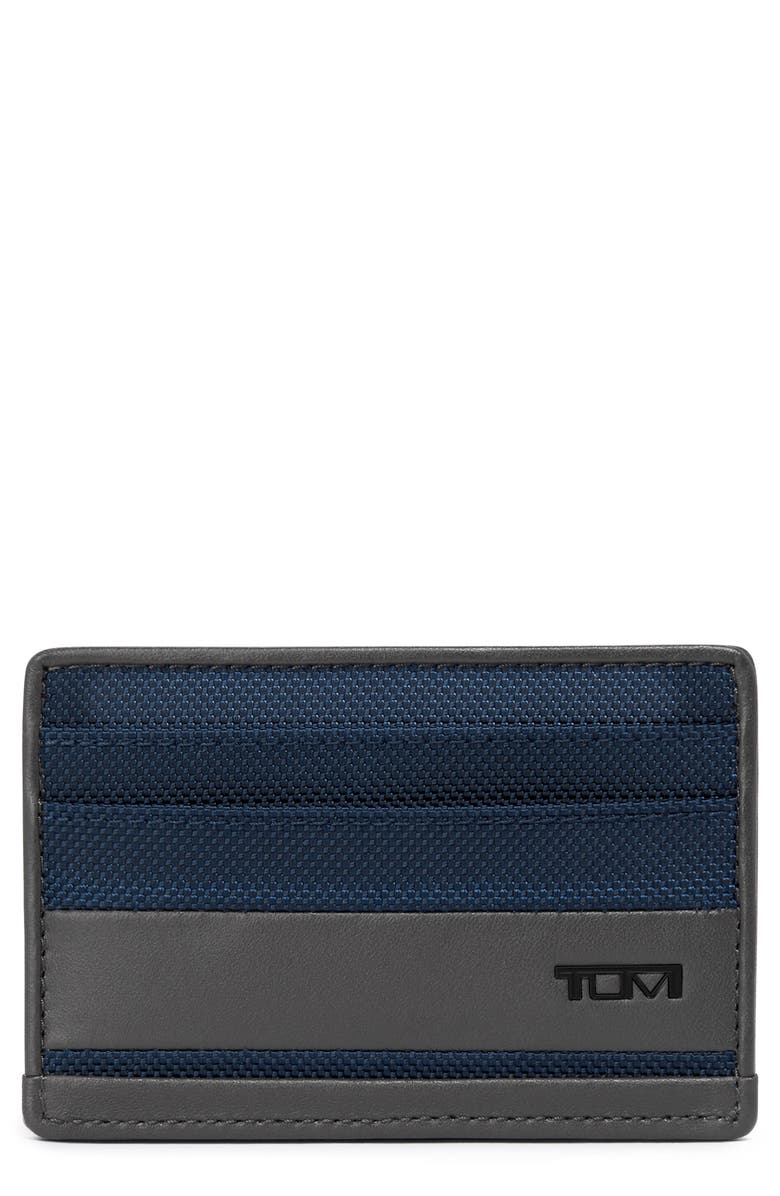 TUMI Ballistic Nylon & Leather Card Case, Main, color,