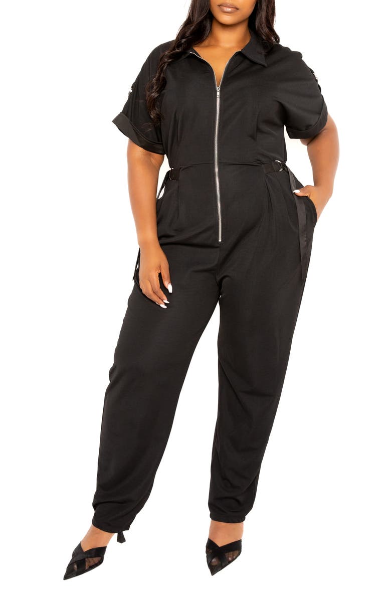 BUXOM COUTURE Buckle Detail Jumpsuit, Alternate, color,