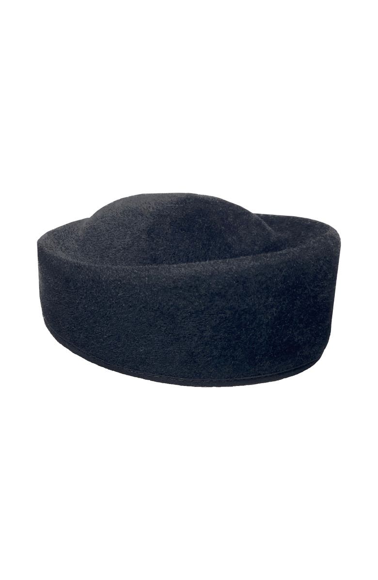 Binata Millinery Kahon Pillbox Fascinator Hat, Alternate, color, Black
