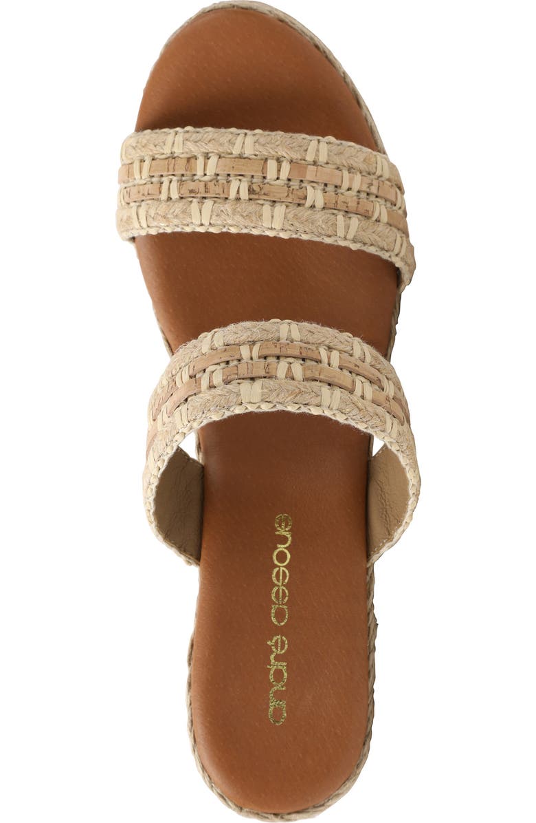 André Assous Nolita Raffia Wedge Slide Sandal, Alternate, color, Sand Fabric