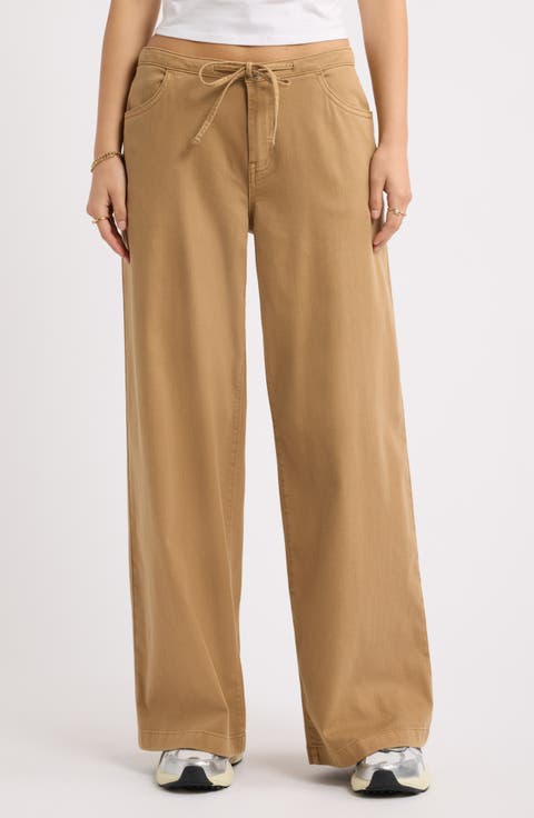 Stretch Twill Wide Leg Pants