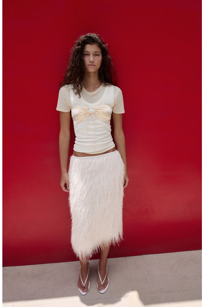 Textured Midi Skirt, Alternate, color, OFF WHITE