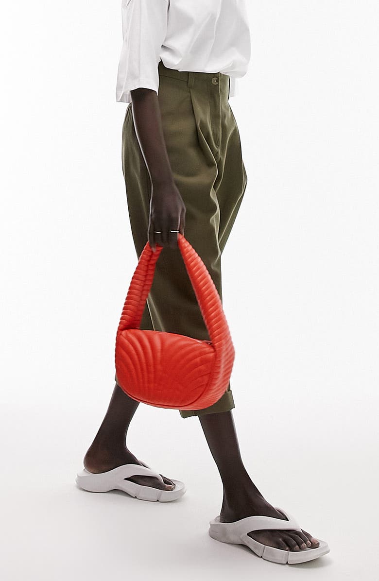 Topshop Pleated Peg Leg Trousers, Alternate, color, 