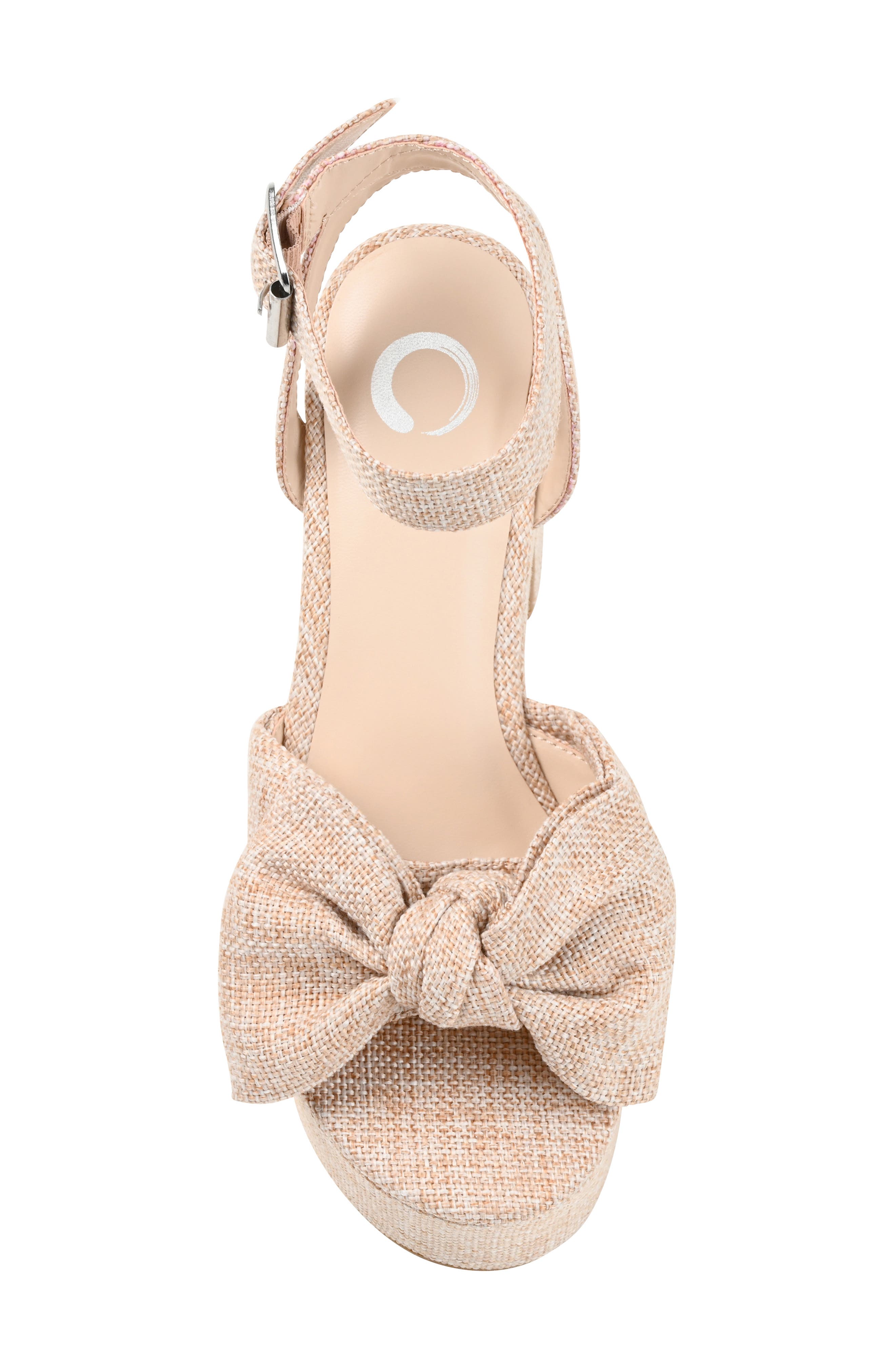 Journee Collection Zenni Bow Platform Sandal, Alternate, color, Beige
