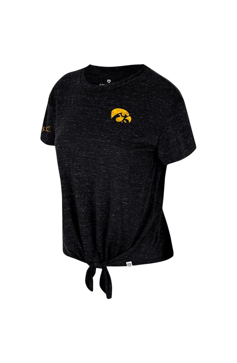 COLOSSEUM Women's Colosseum Black Iowa Hawkeyes Finalists Tie-Front T-Shirt, Alternate, color,