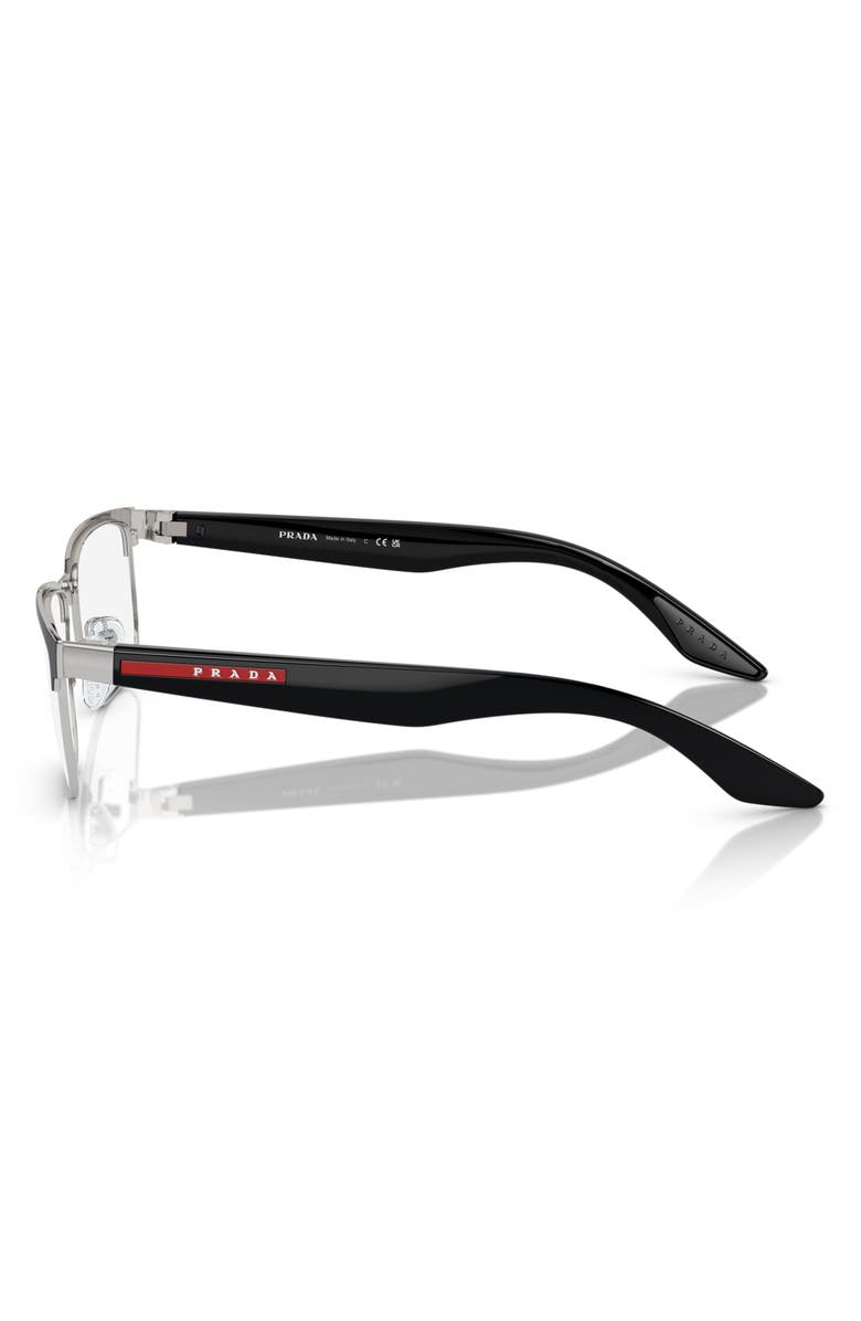 Prada Linea Rossa 56mm Rectangular Optical Glasses, Alternate, color, 