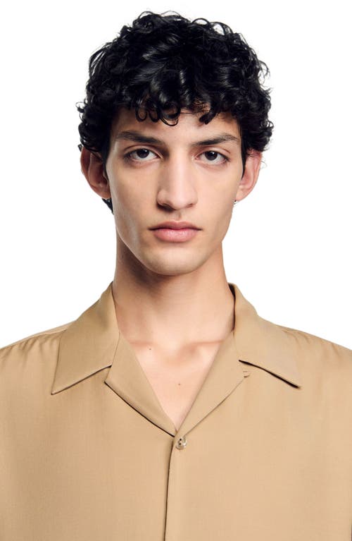 Sandro Shark Collar Shirt In Nut