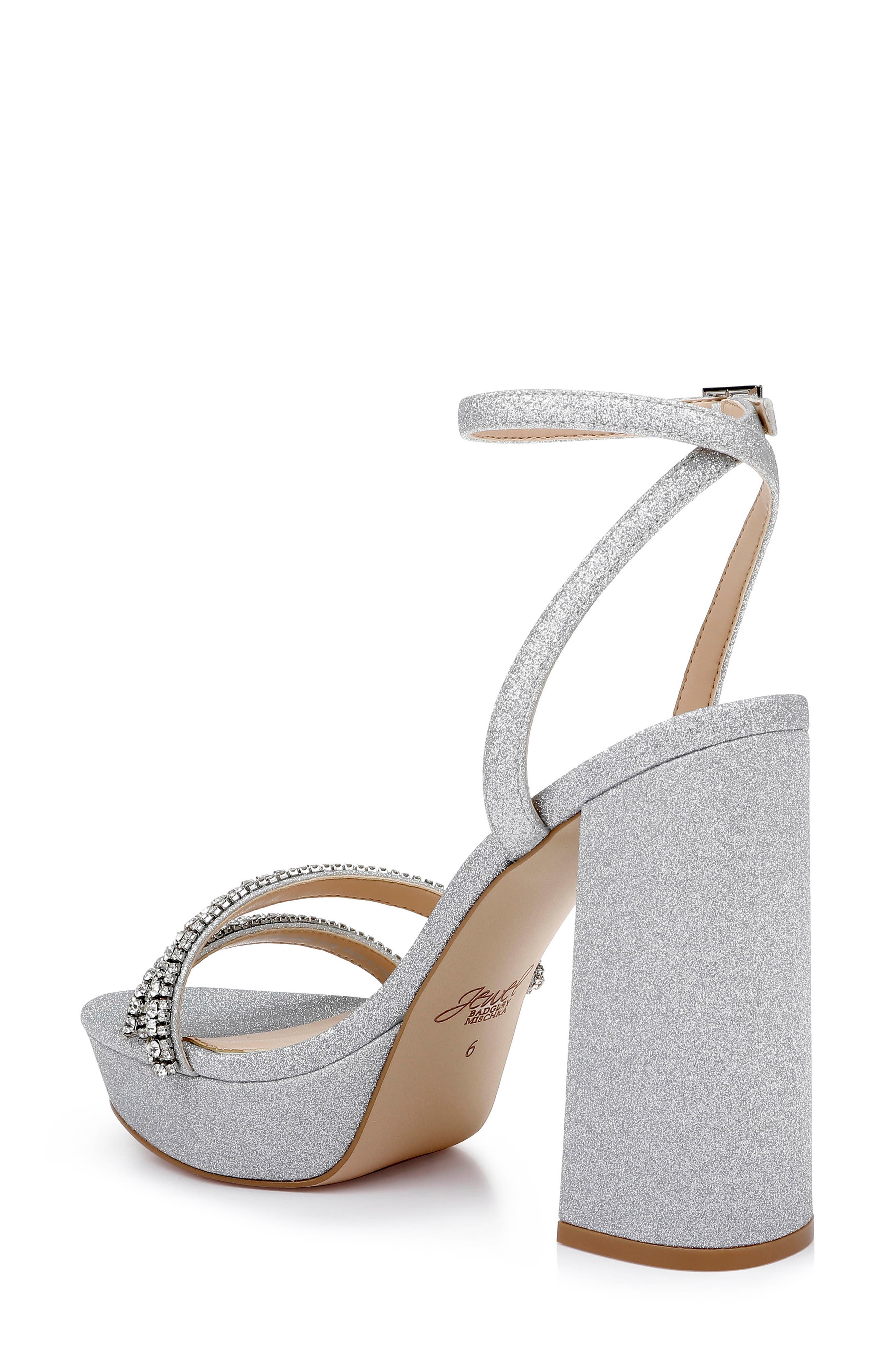 Jewel Badgley Mischka Rochel Platform Sandal, Alternate, color, Silver