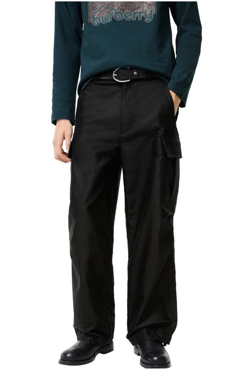 Cotton Sateen Cargo Trousers