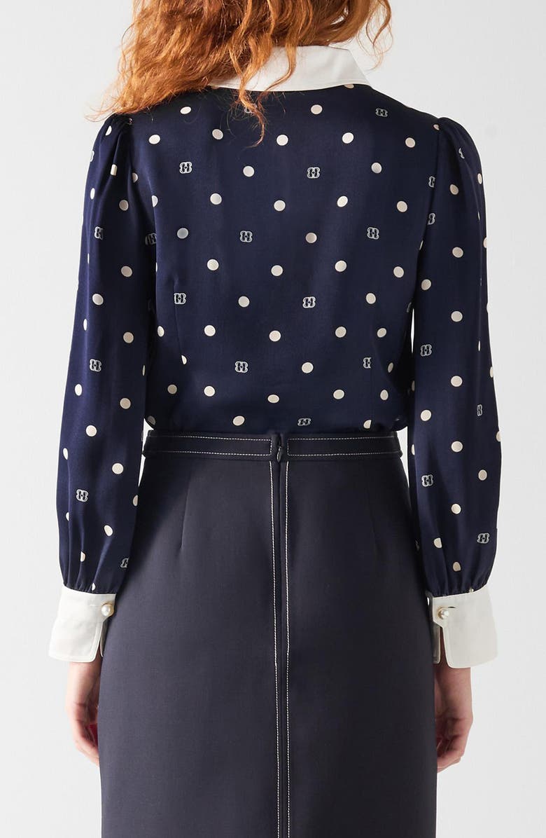 LK Bennett Sonya Logo Shirt, Alternate, color, Navy