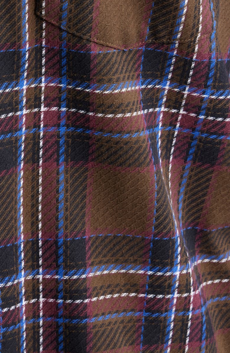 Obey Bradley Plaid Long Sleeve Flannel Camp Shirt, Alternate, color, Wren Multi