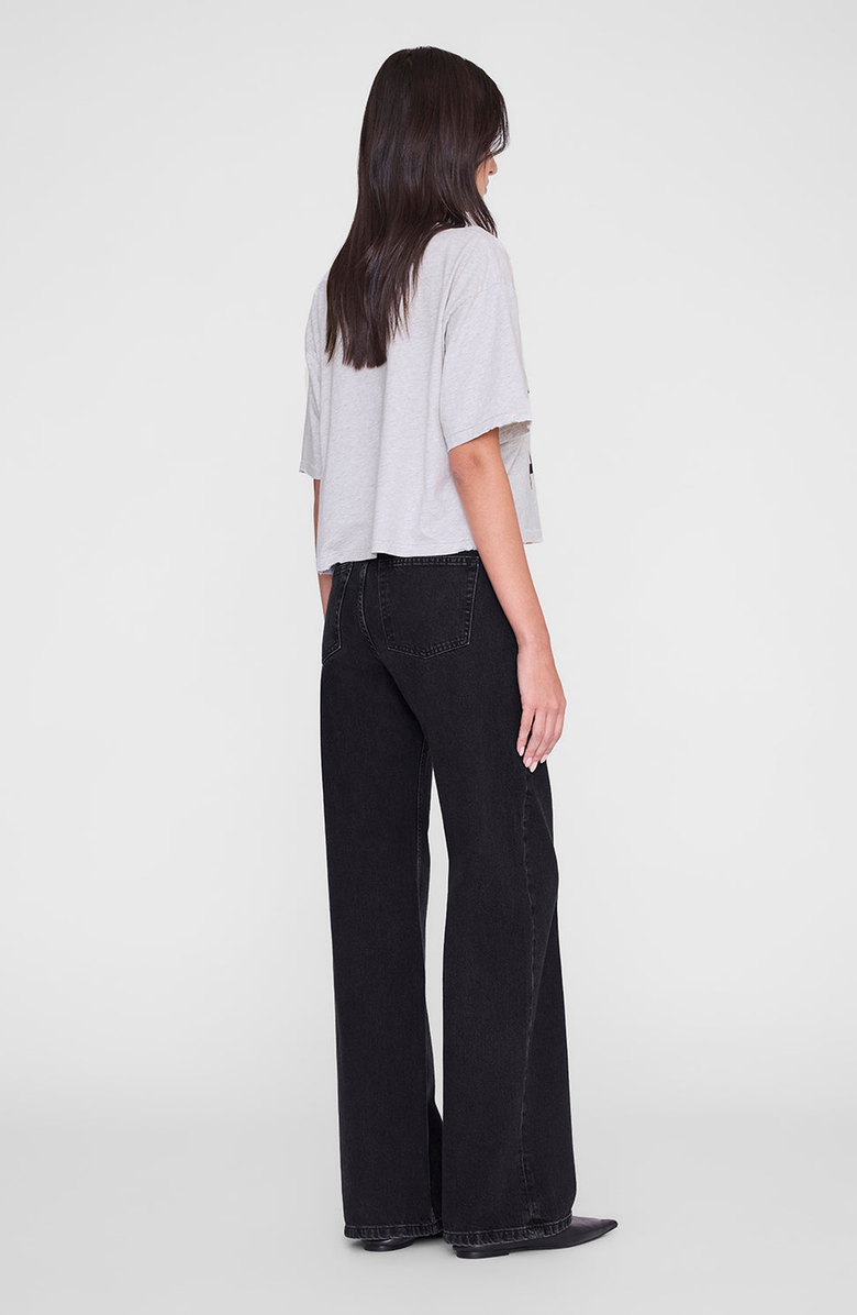 ANINE BING Johnny Cropped Tee, Alternate, color, Grey Melange