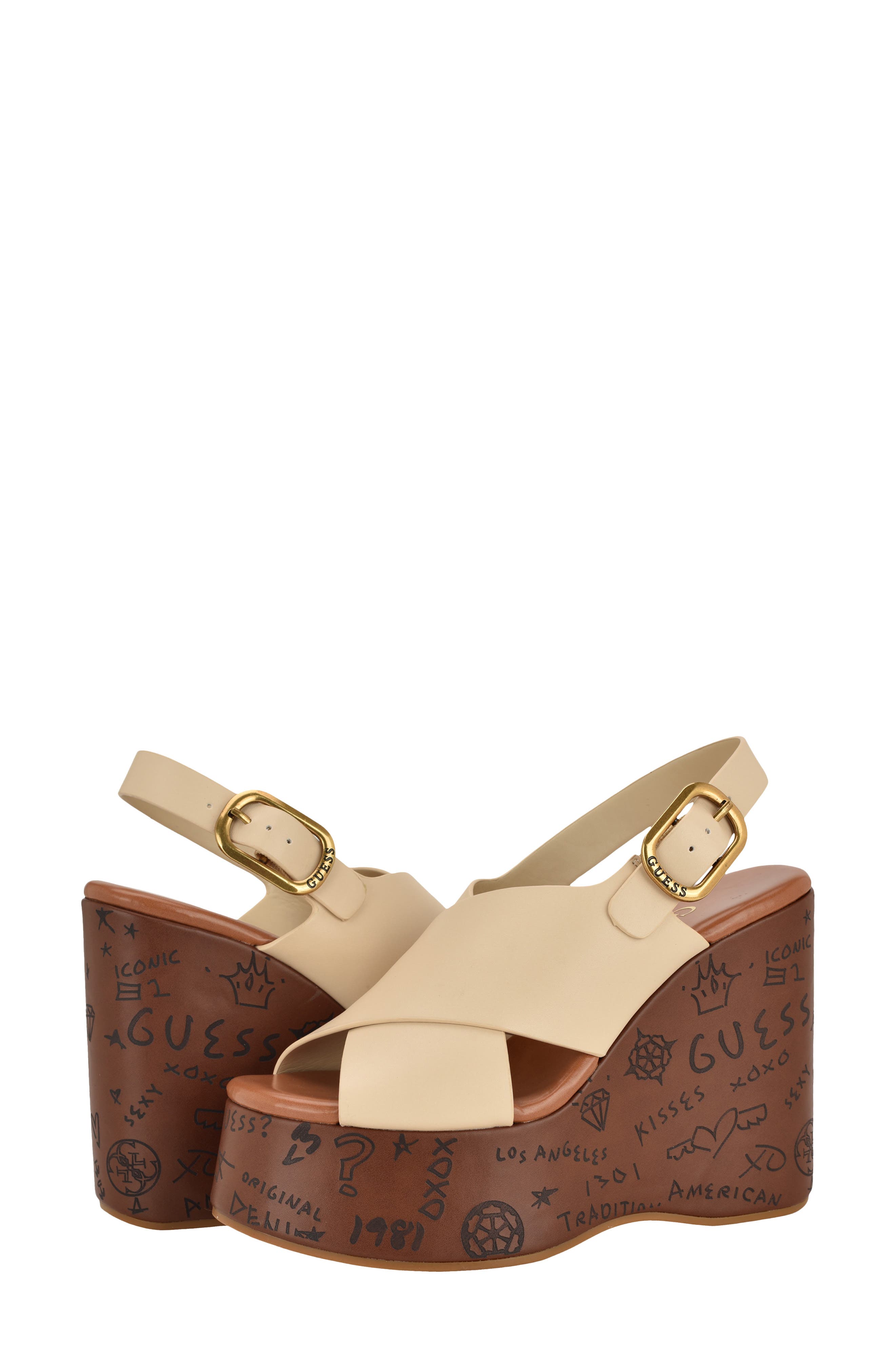 Yarisel Platform Wedge Sandal, Alternate, color, IVORY