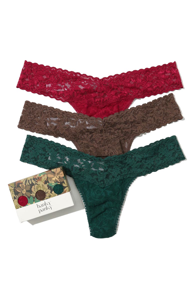 Hanky Panky Assorted 3-Pack Low Rise Thongs, Alternate, color,