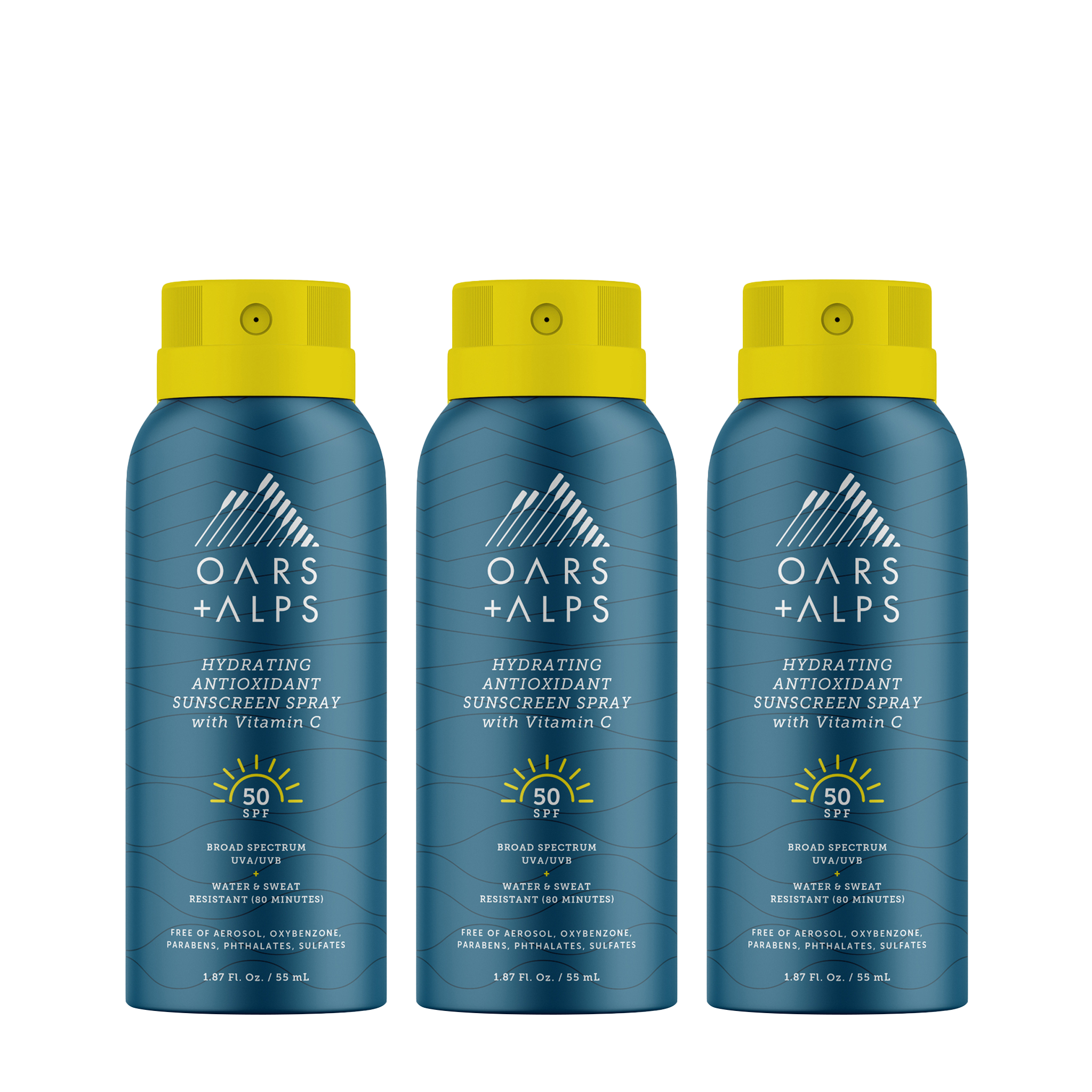 Oars + Alps Spf Travel Spray Trio In Blue