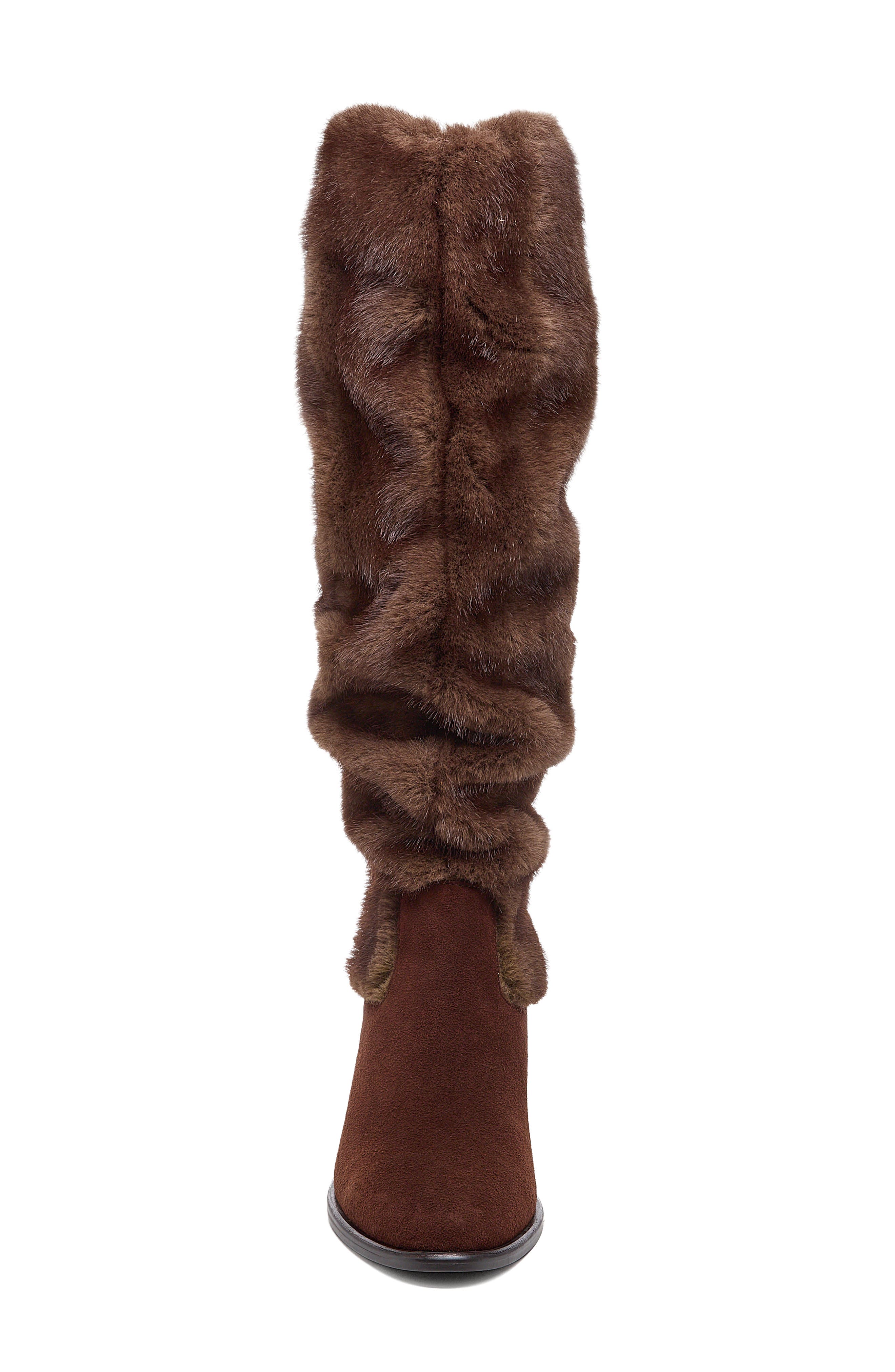 Easton Faux Fur Tall Boot, Alternate, color, WARM BROWN