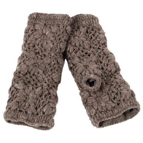 Flower Crochet Handwarmers