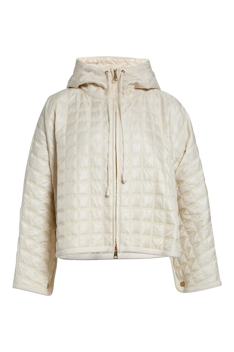Boxy Quilted Nylon Cape Coat, Main, color, BEIGE
