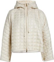 Moncler Boxy Quilted Nylon Cape Coat