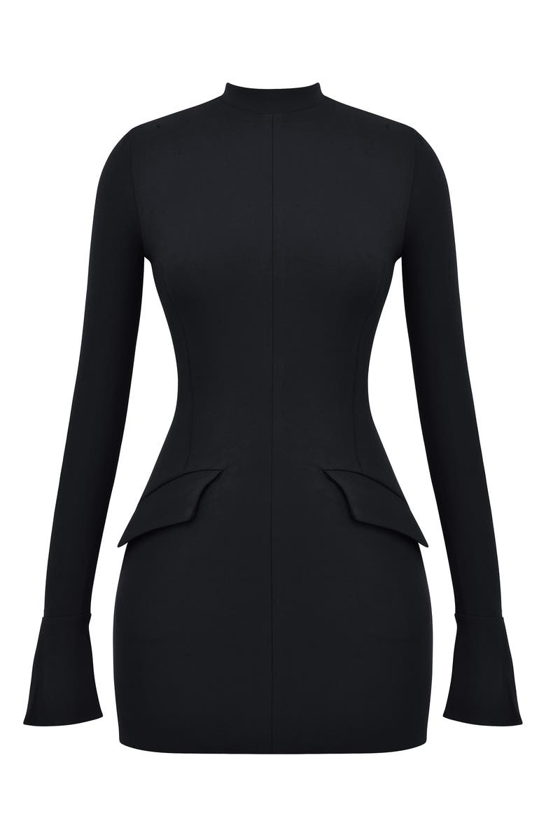 HOUSE OF CB Mahalia Long Sleeve Minidress, Alternate, color, Black