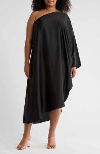 Renee C One-Shoulder Satin Dress