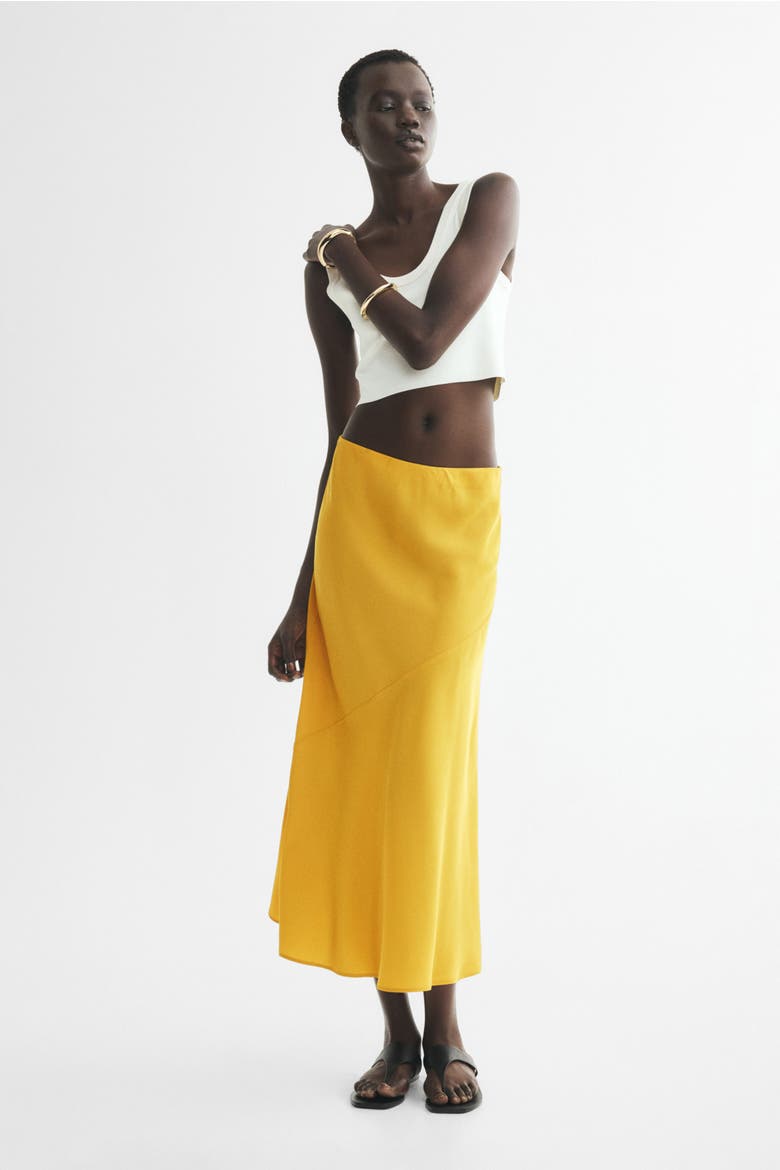 Satin Slip Skirt, Alternate, color, Orange