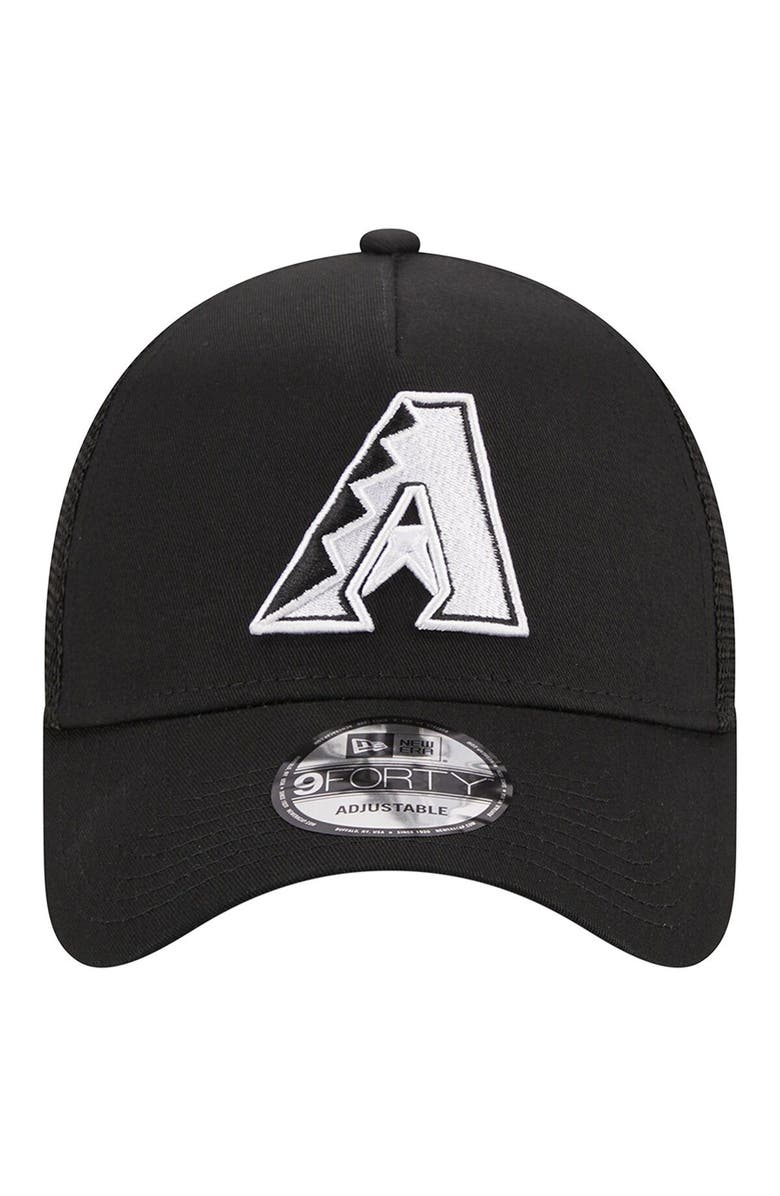 New Era Men's New Era Black Arizona Diamondbacks A-Frame 9FORTY Trucker Adjustable Hat, Alternate, color, Black
