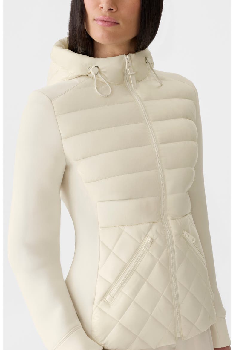 Agatha Mixed Media Down Jacket, Alternate, color, CREAM