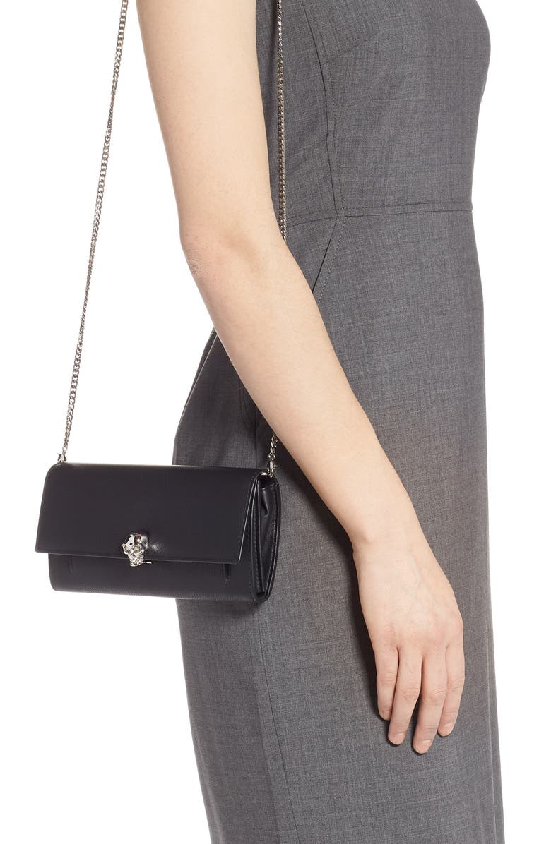 McQueen Alexander McQueen Skull Wallet on a Chain, Alternate, color,