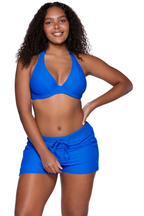 Sunsets Muse Halter Bikini Top In Electric Blue