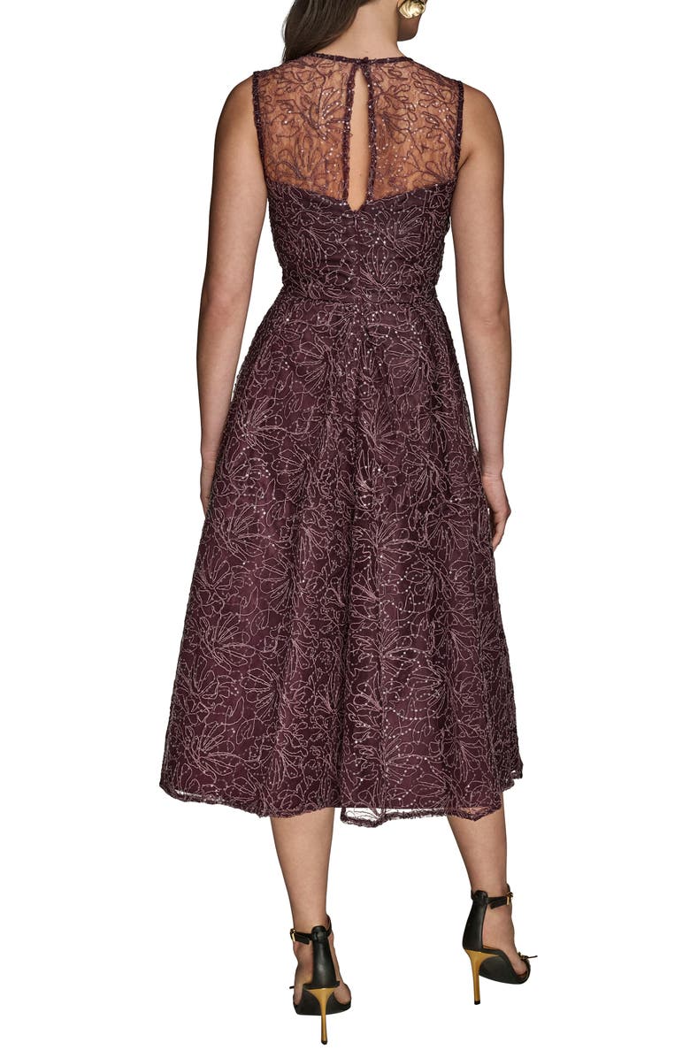 Donna Karan New York Sleeveless Sequin Cocktail Dress, Alternate, color, Prune