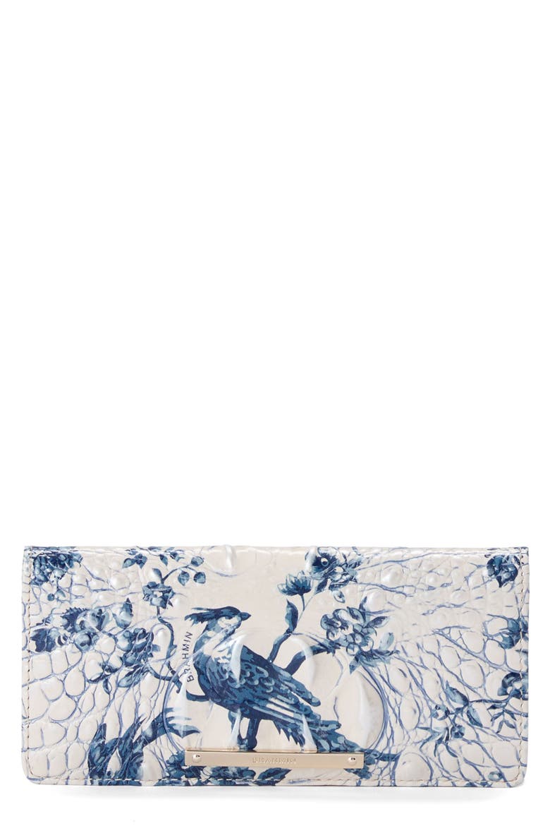 Ady Embossed Leather Continental Wallet, Main, color, SONGBIRD