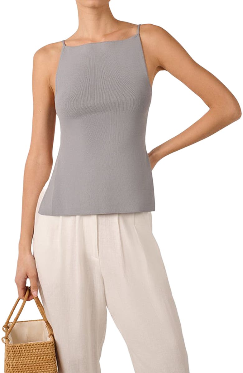 WeWoreWhat High Straight Neck Top, Alternate, color, Dusty Blue