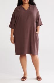 Renee C Johnny Collar Shift Dress
