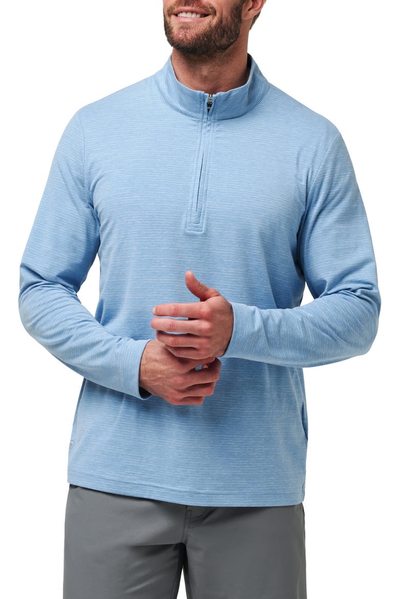 The Heater Quarter Zip Pullover, Main, color, HEATHER BLUE