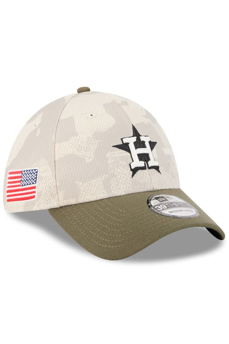 Men's New Era Light Beige/Olive Houston Astros 2025 Armed Forces Day 39THIRTY Flex Hat, Alternate, color, Light Beige