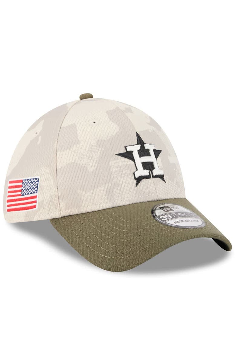 New Era Men's New Era Light Beige/Olive Houston Astros 2025 Armed Forces Day 39THIRTY Flex Hat, Alternate, color, Light Beige