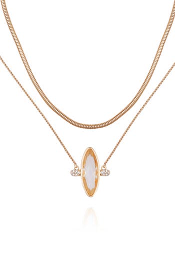 Vince Camuto Set Of Two Necklaces In Gold Tone