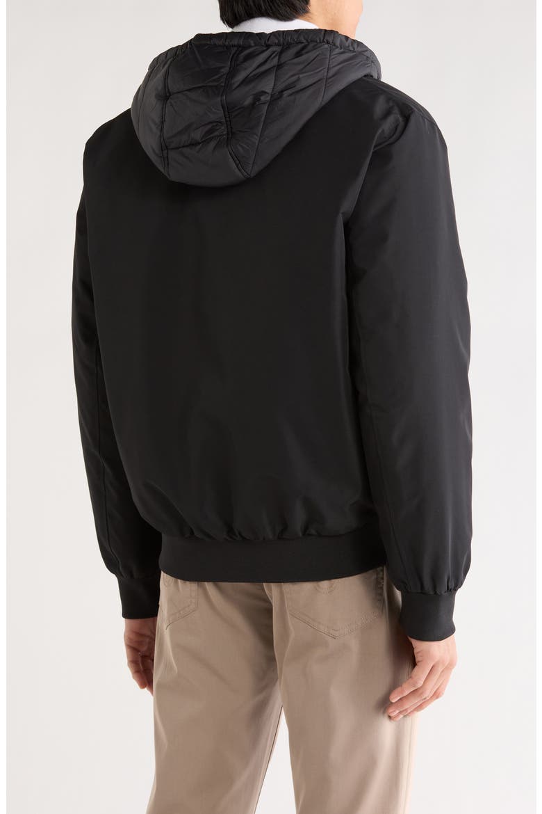 Broxton Hooded Dickey Bomber Jacket, Alternate, color, BLACK