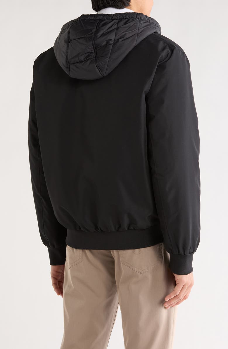 Michael Kors Broxton Hooded Dickey Bomber Jacket, Alternate, color, Black