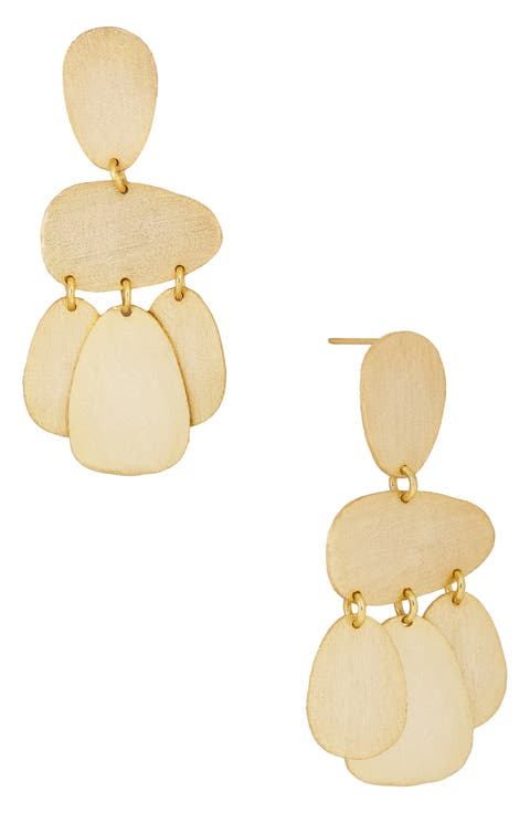 Cascading Abstract Oval Drop Earrings