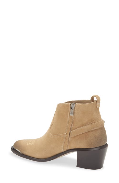 Golden Goose Patty Waxed Suede Western Bootie In Sand