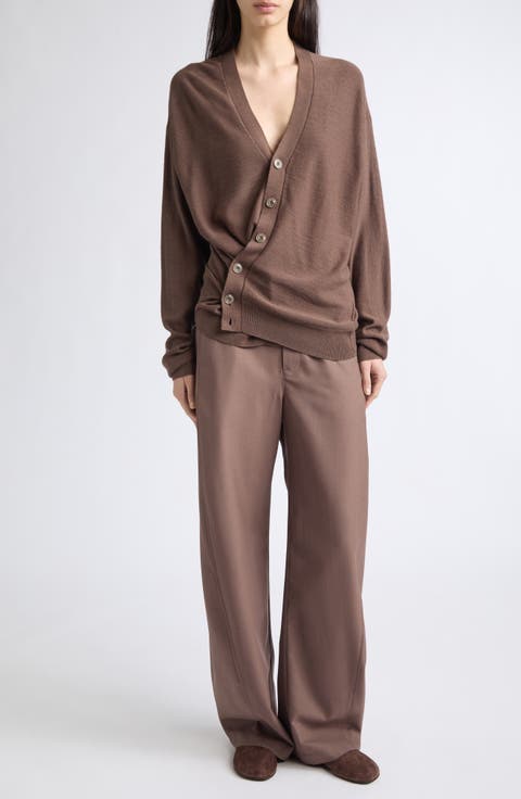 Curved Seam Wide Leg Pants