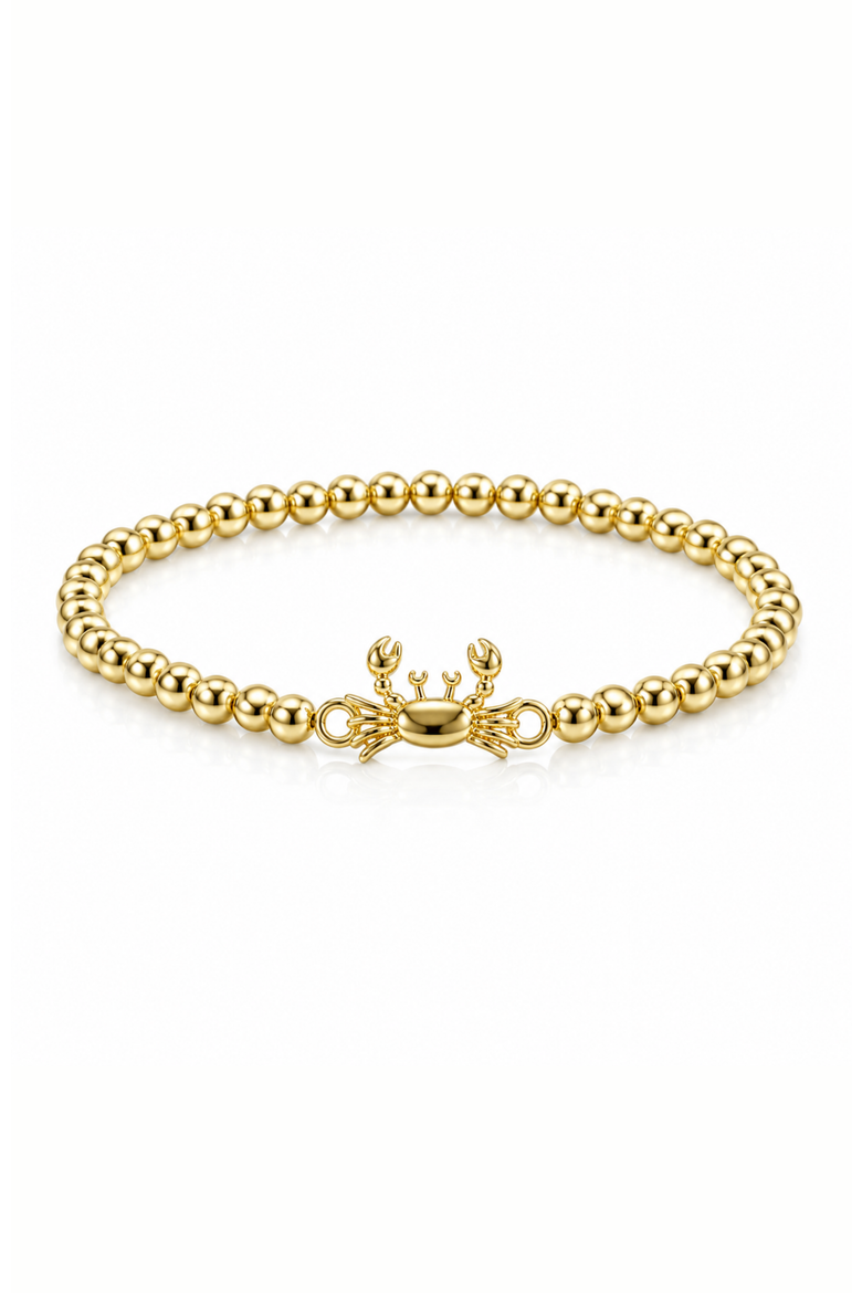 Golden Crab Beaded Bracelet, Main, color, Gold