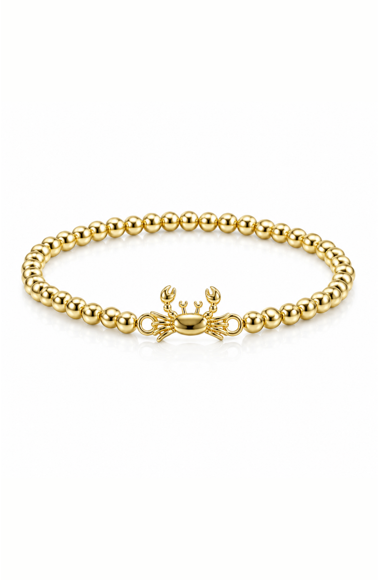 DLORIA Golden Crab Beaded Bracelet, Main, color, Gold
