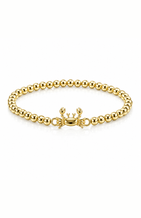 Golden Crab Beaded Bracelet