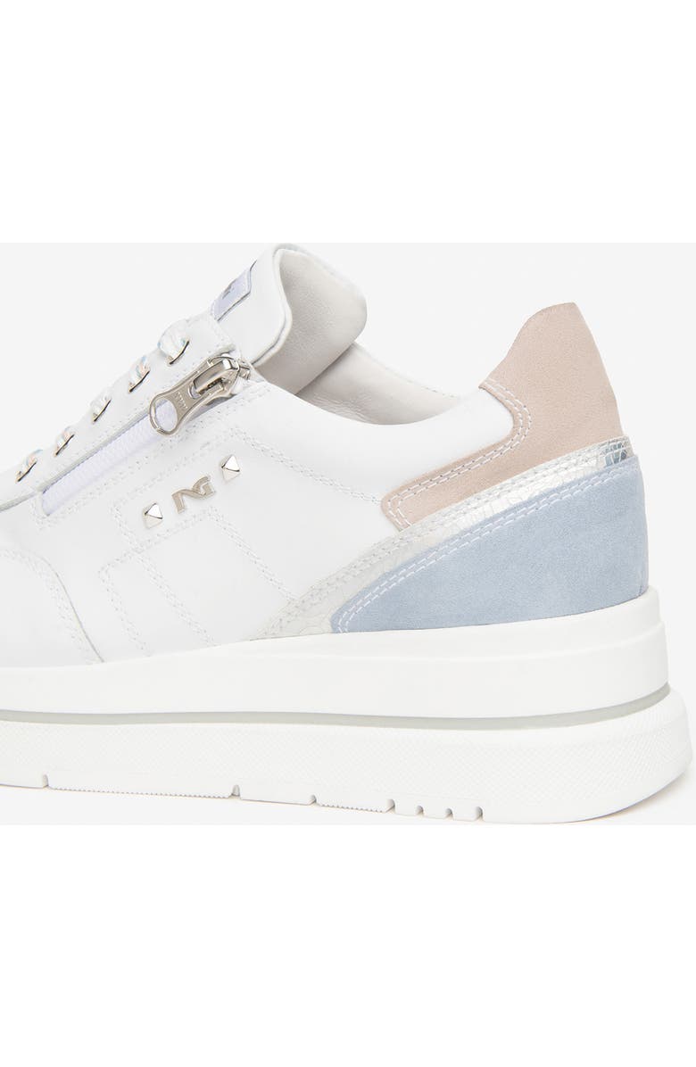 NeroGiardini Side Zip Wedge Sneaker, Alternate, color, White