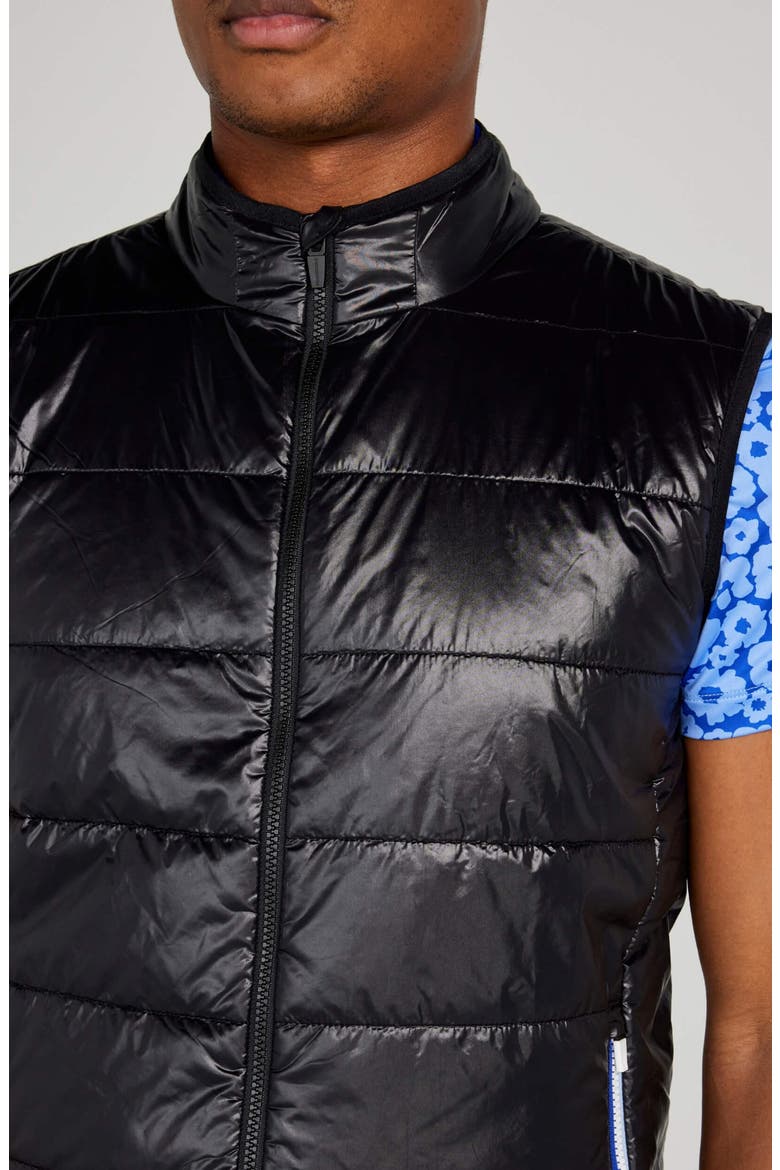 Winslow Wind & Water Resistant Golf Puffer Vest, Alternate, color, TUXEDO