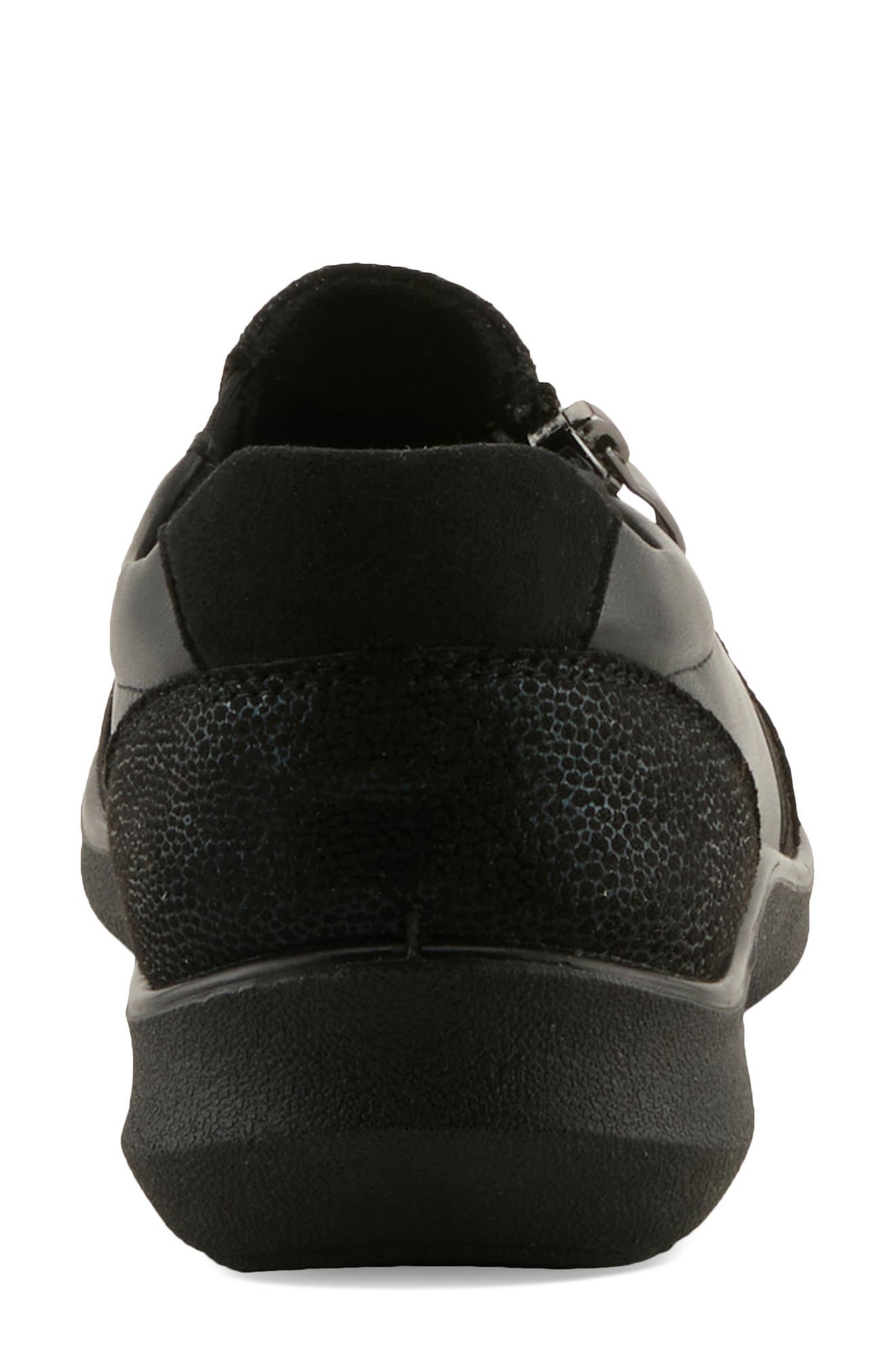 Canstela Faux Leather Slip On Sneaker, Alternate, color, BLACK